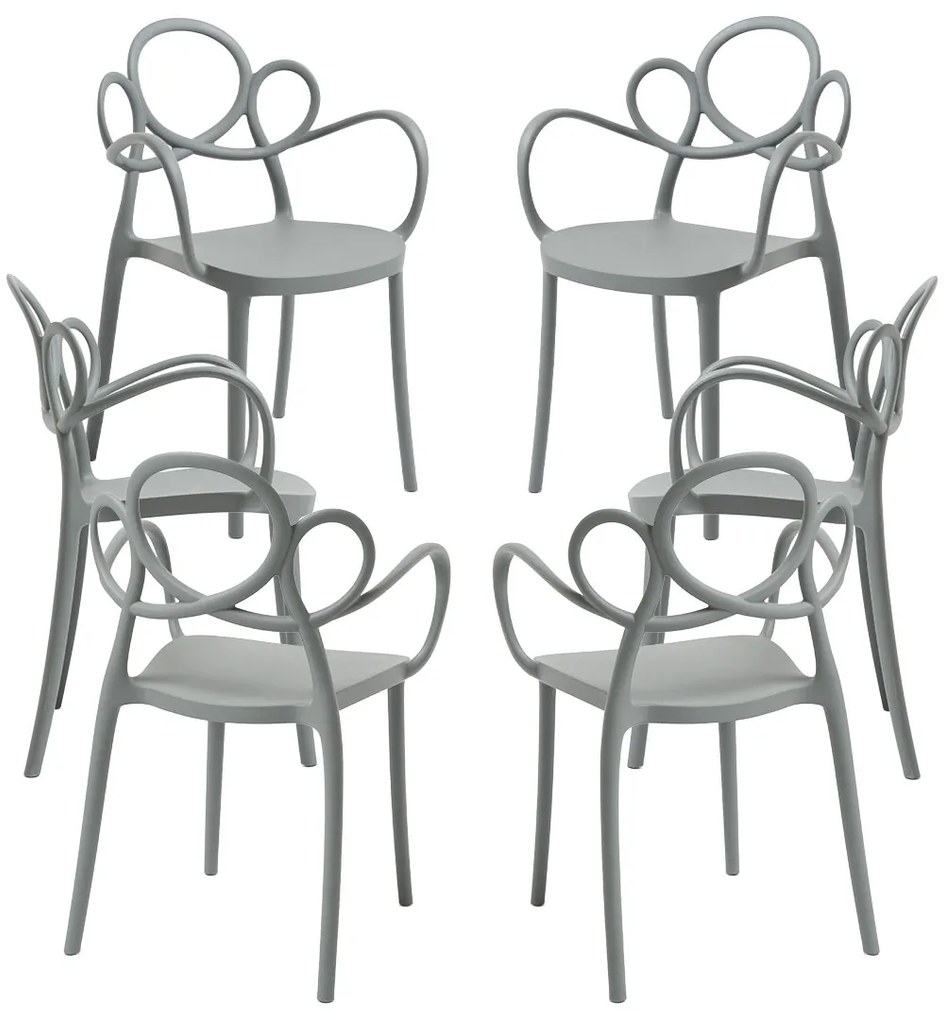 Pack 6 Sky Stoel met Armleuningen