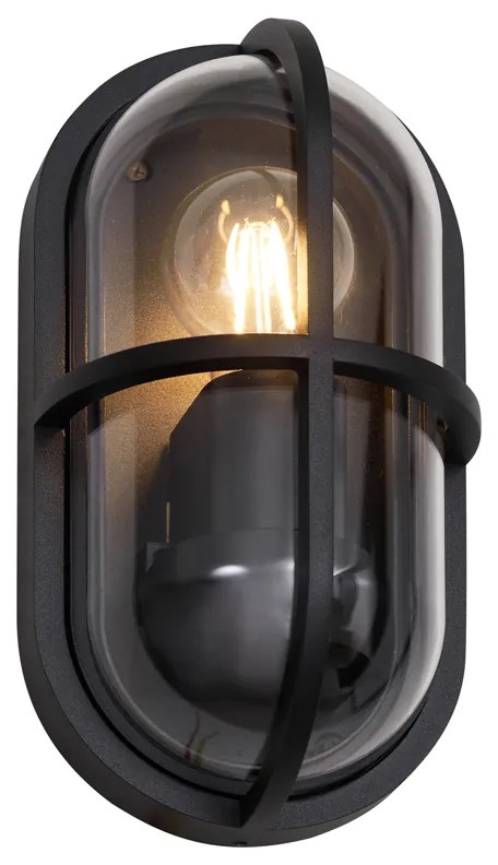 Buiten wandlamp zwart ovaal IP65 - Target Industriele / Industrie / Industrial E27 IP65 Buitenverlichting