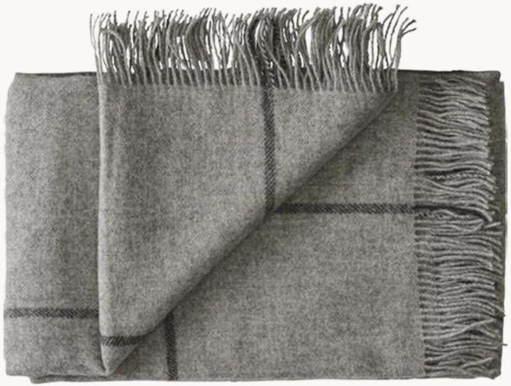 Wollen plaid Mandø met franjes