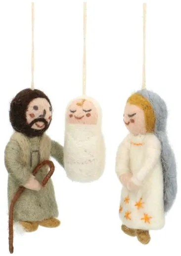 Kerststal set, vilt, 12 verschillende figuren