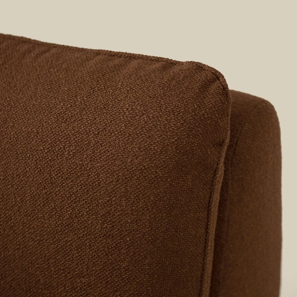 Retro Fauteuil Bruin Boucle Stof