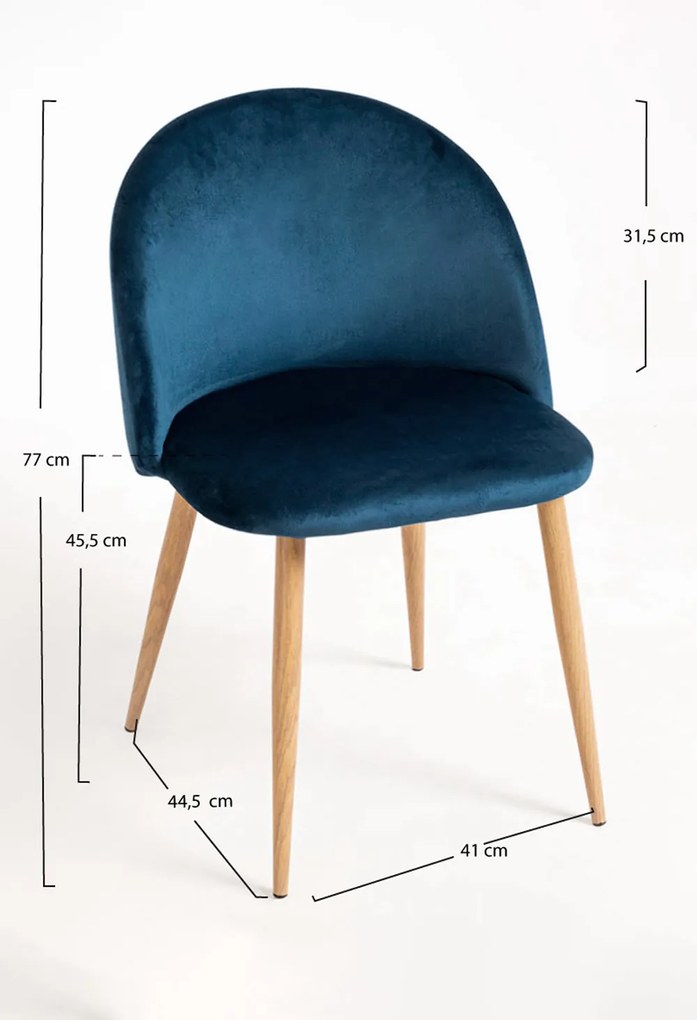 Set 4 Vint Fluwelen Stoelen