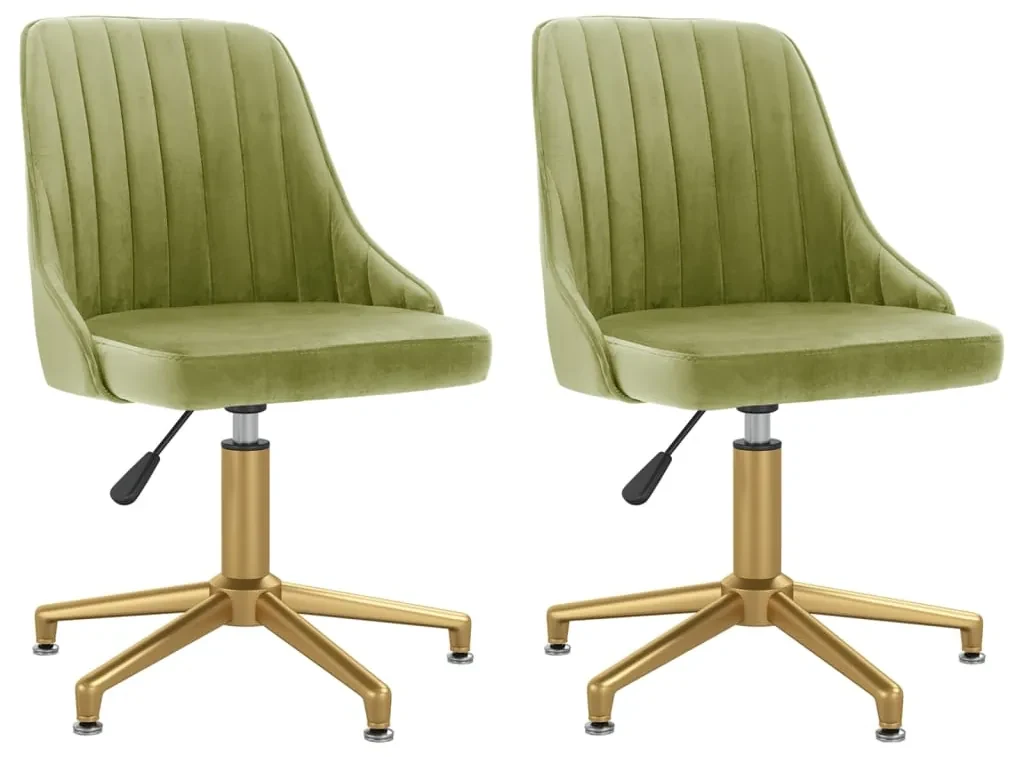 vidaXL Eetkamerstoelen draaibaar 2 st fluweel lichtgroen