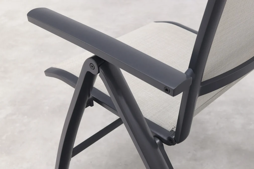 Hartman Monza alu/Chaneo verstelbare tuinset - 220x100 cm. - 7-delig