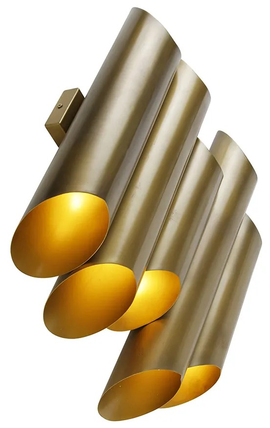 Industriële wandlamp messing 10-lichts - Whistle