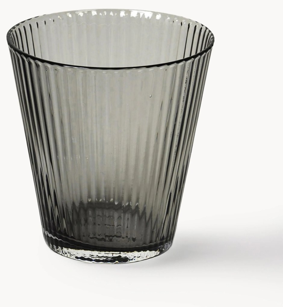 Mondgeblazen waterglazen Grand Cru van rookglas, 4 stuks