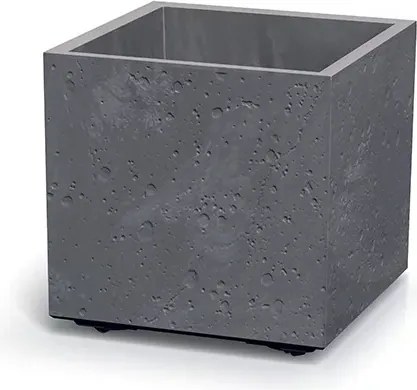 Prosperplast Sierra Square Beton Effect Plantenbak op wielen - Marengo - 38,5x38,5 cm