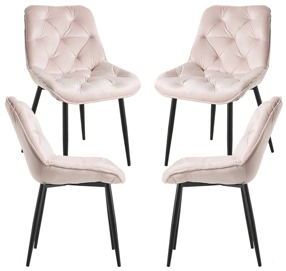 Set van 4 Miska fluwelen stoelen