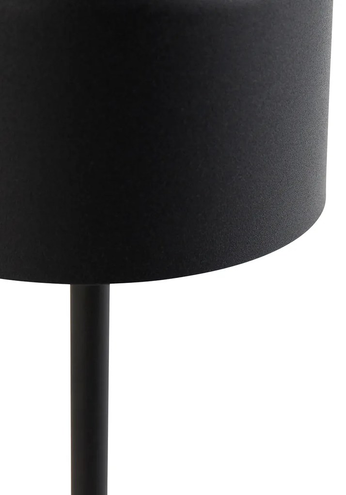 LED Moderne tafellamp met dimmer zwart oplaadbaar - Poppie Modern rond Binnenverlichting Lamp