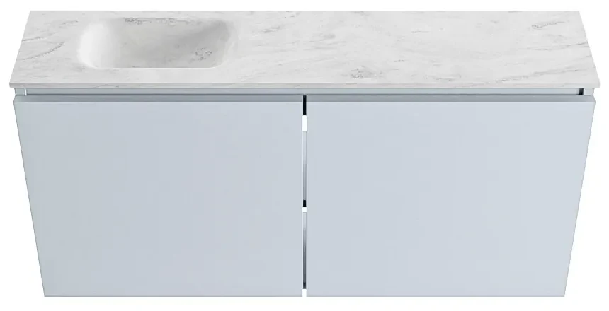 Mondiaz Ture DLux toiletmeubel 100cm clay met wastafel opalo links zonder kraangat