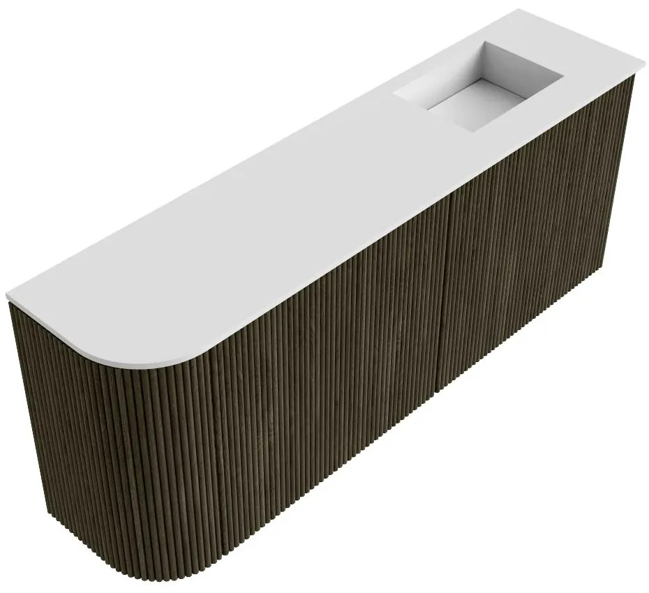 Mondiaz Joya 100cm toiletmeubel ronding links shadow met wastafel faye rechts zonder kraangat talc