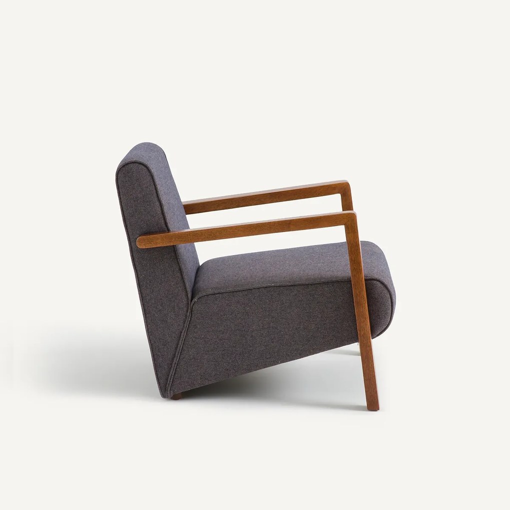 Fauteuil in wol en polyester Sanami