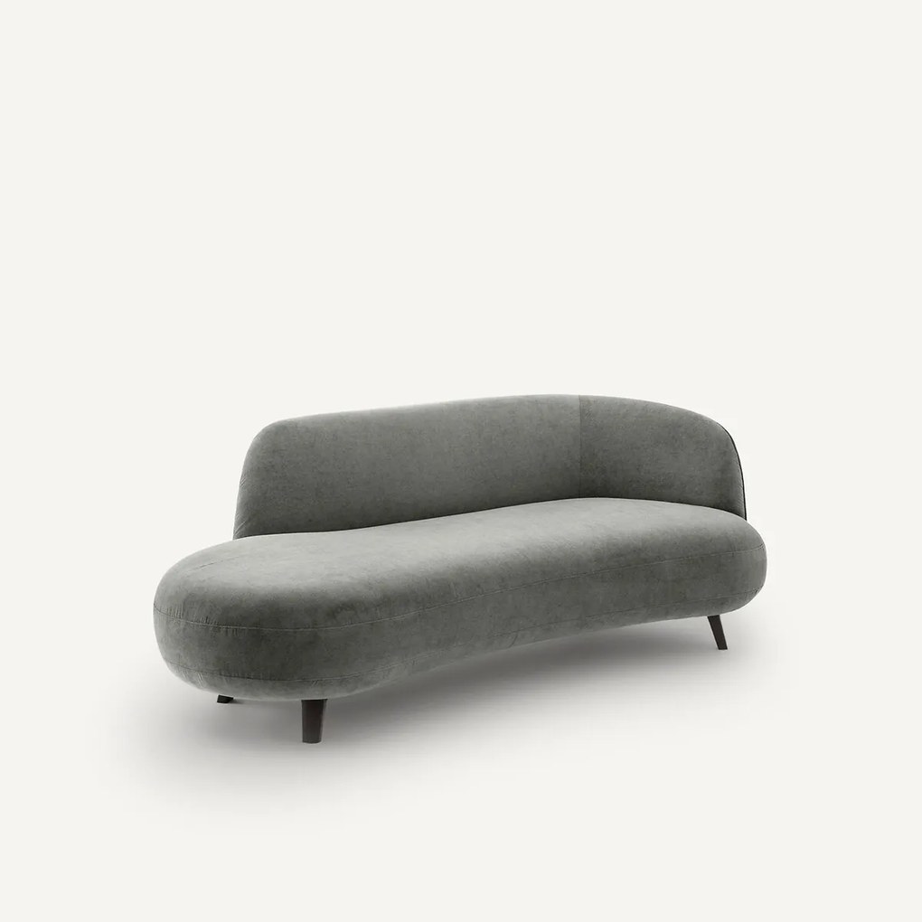 Sofa Dormeuse stonewashed fluweel, Rosebury, ontwerp Emmanuel Gallina