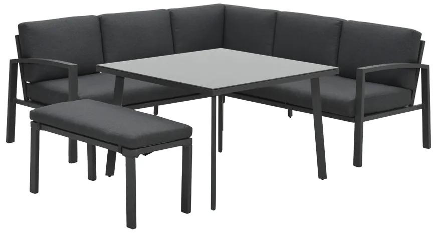 Wellington lounge dining set - Carbon black