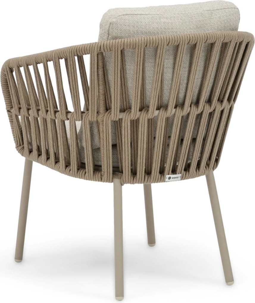 Tuinset Ronde Tuintafel 4 personen 140 cm Rope Zand/Beige Coco Elara/Trino