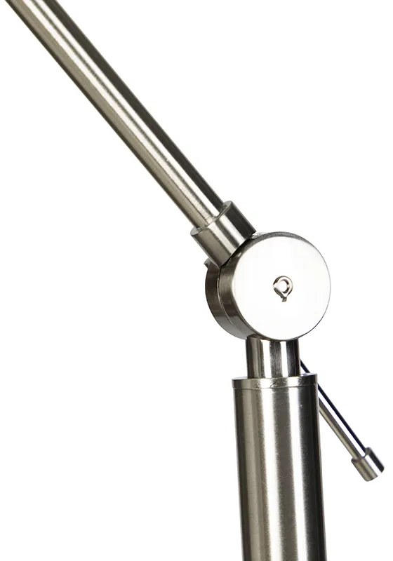 Moderne vloerlamp staal met kap taupe 45 cm - Editor