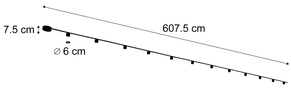 Modern railsysteem met 12 spots zwart 1-fase - Magnetic Zagaye