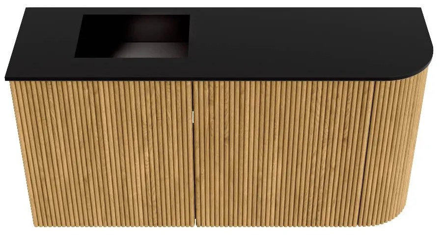 Mondiaz Joya 80cm toiletmeubel ronding rechts oak met wastafel faye links 1 kraangat urban