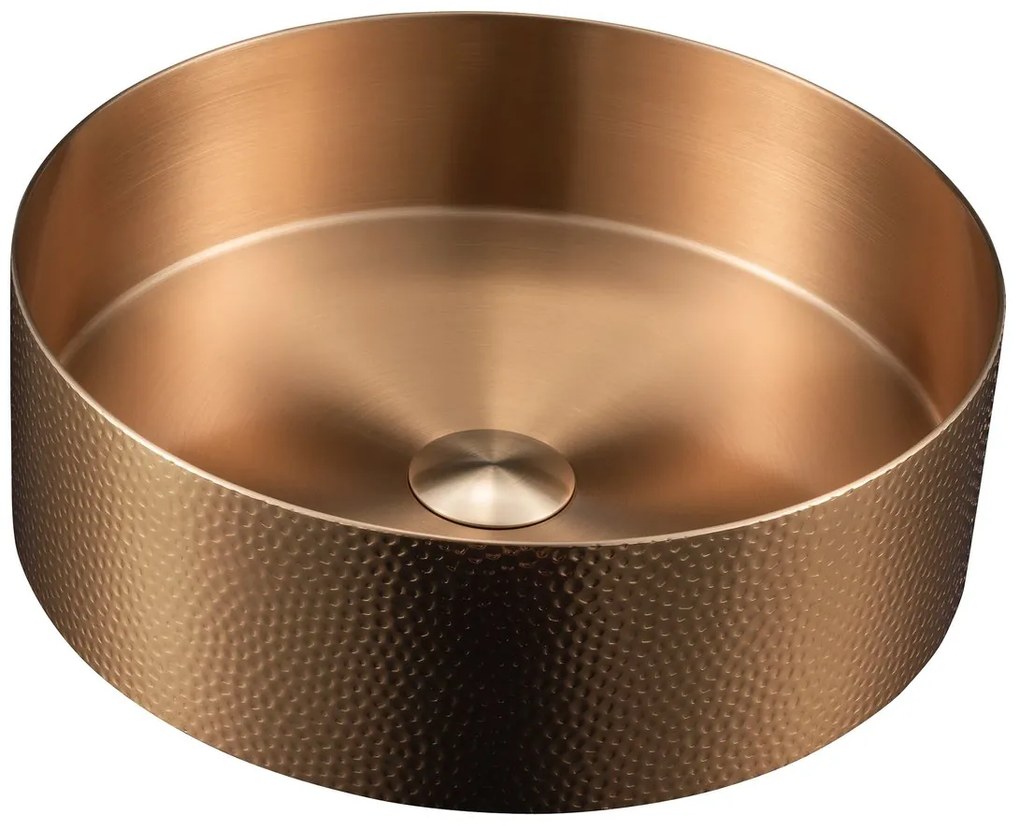 Sapho Aurum waskom rond 38cm rosé goud met structuur