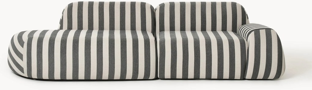Modulaire gestreepte chaise longue Wolke (3-zits)