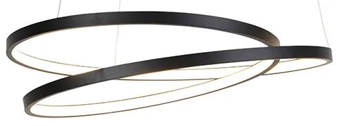 Eettafel / Eetkamer Design hanglamp zwart 55cm incl. LED dimbaar - Rowan Modern, Design rond Binnenverlichting Lamp