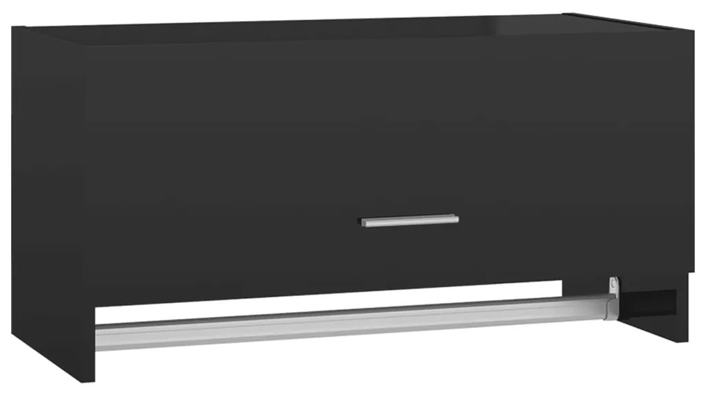 vidaXL Kledingkast 70x32,5x35 cm spaanplaat hoogglans zwart