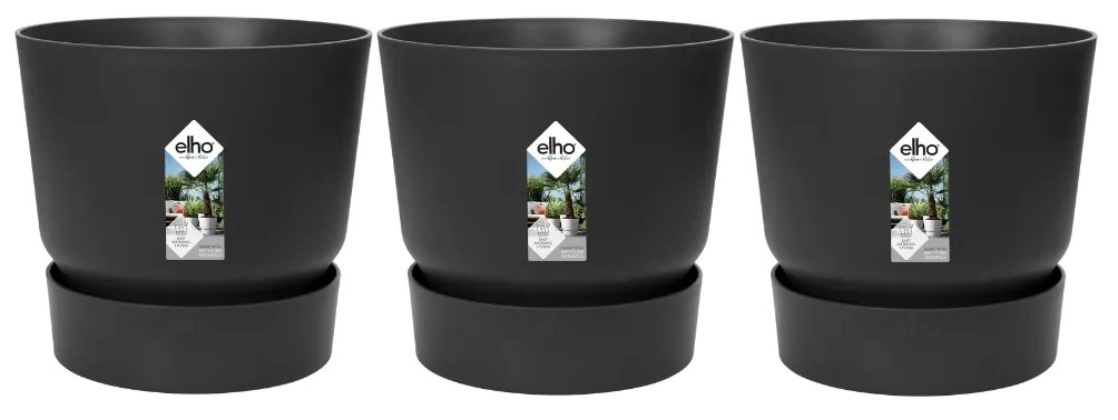 3x Pot elho Greenville zwart D14xH13