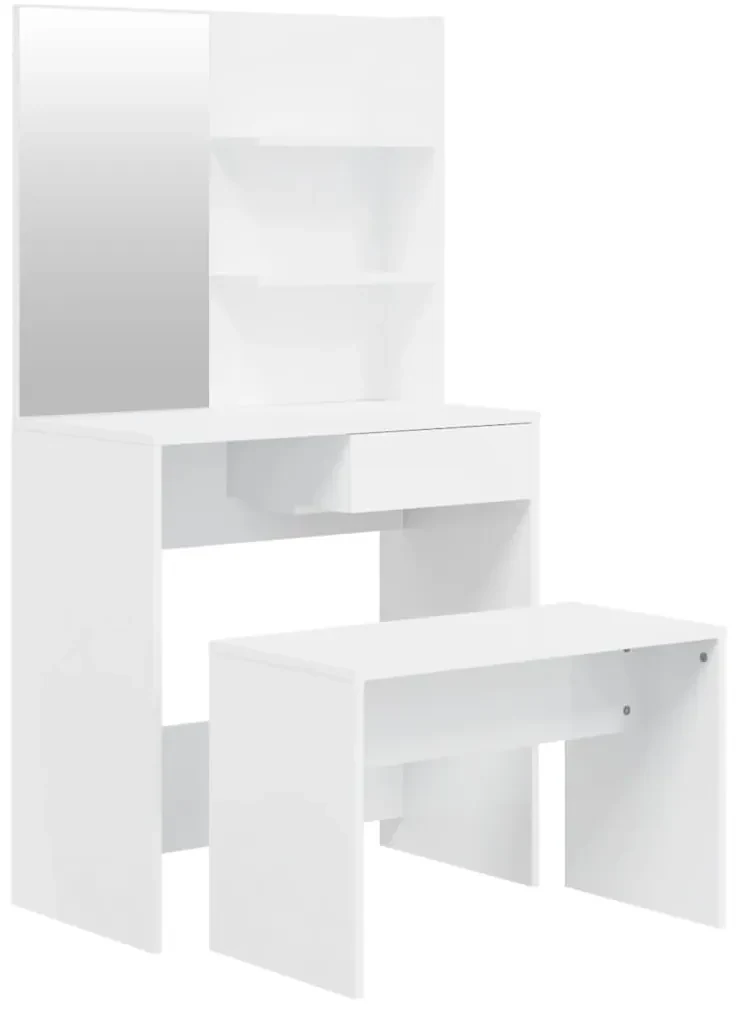 vidaXL Kaptafelset 74,5x40x141 cm hoogglans wit