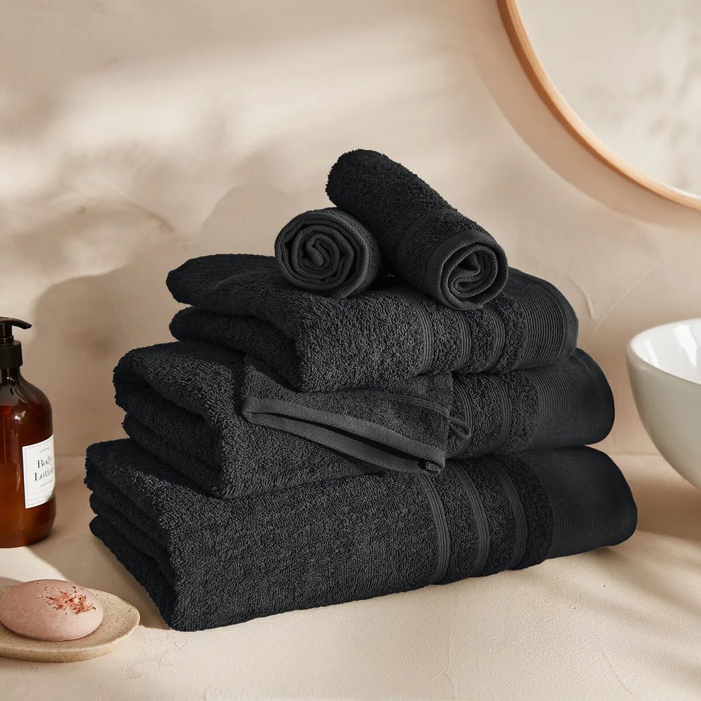 Set van 4 washandjes in bouclette badstof, Zavara