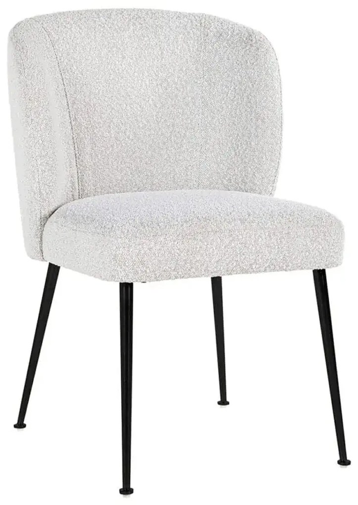 Richmond Interiors Fallon Comfortabele Eetkamerstoel Boucle Wit