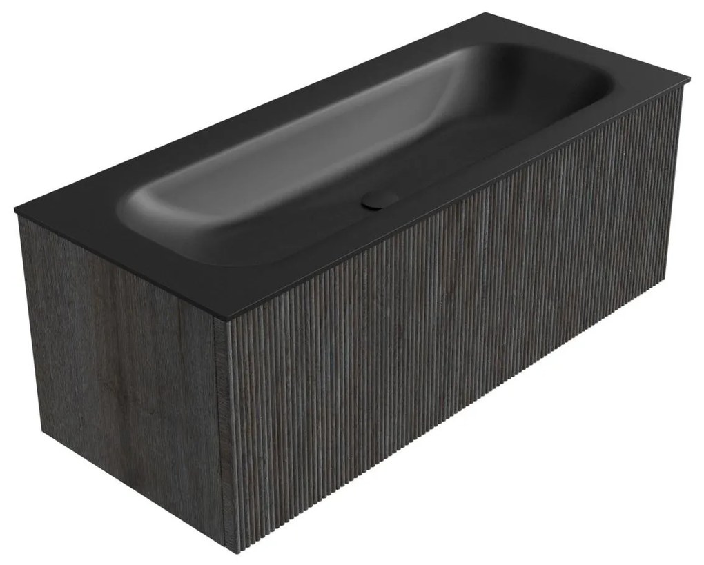 Mondiaz Kurve 110cm badmeubel shadow met 1 lade en wastafel big medium midden zonder kraangat urban