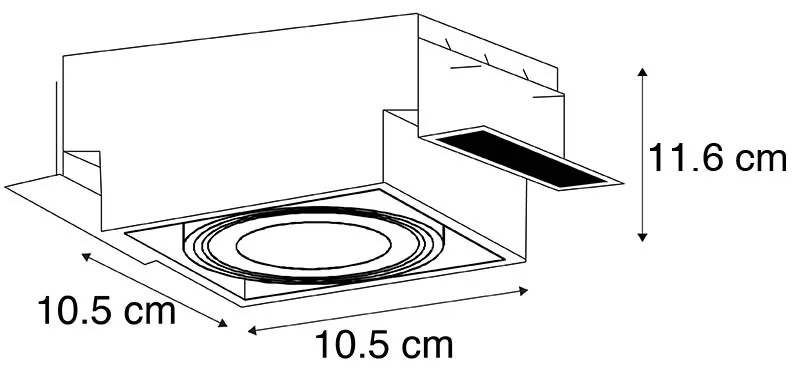 Inbouwspot zwart GU10 AR70 trimless - Oneon