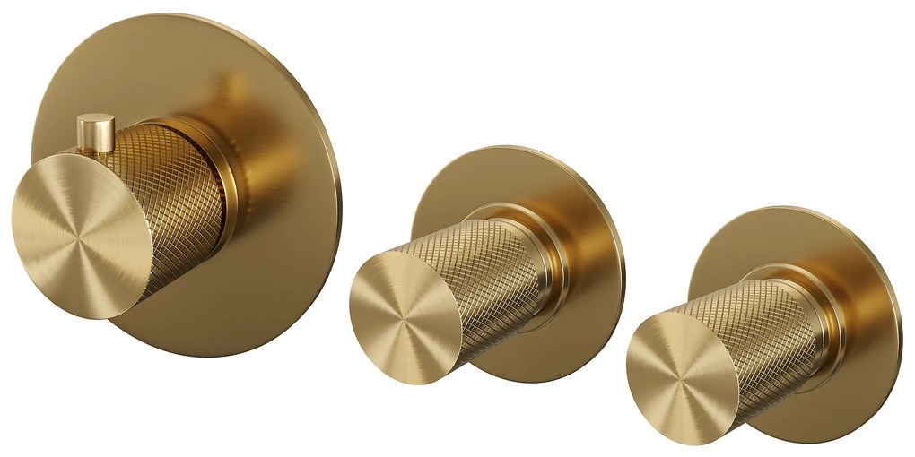 Brauer Gold Carving inbouwthermostaat en 2 stopkranen geborsteld messing PVD