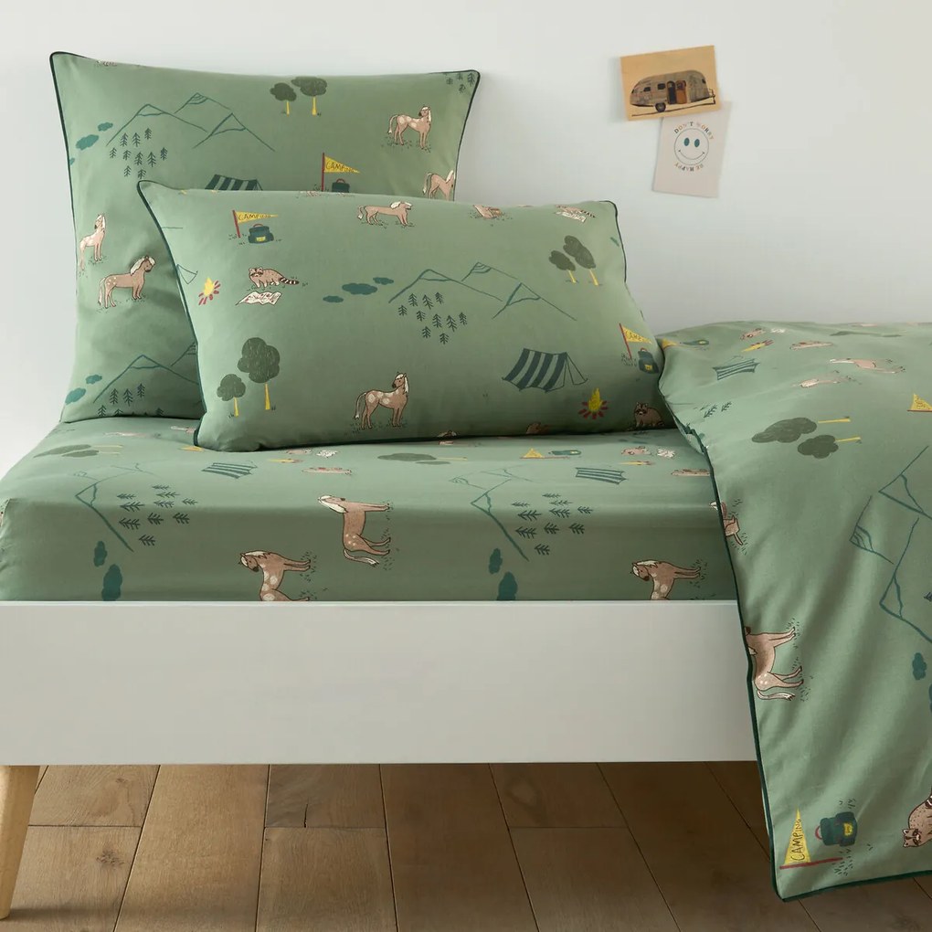 Hoeslaken voor kinderen, katoen, dierenprint, YOSEMITE CAMP