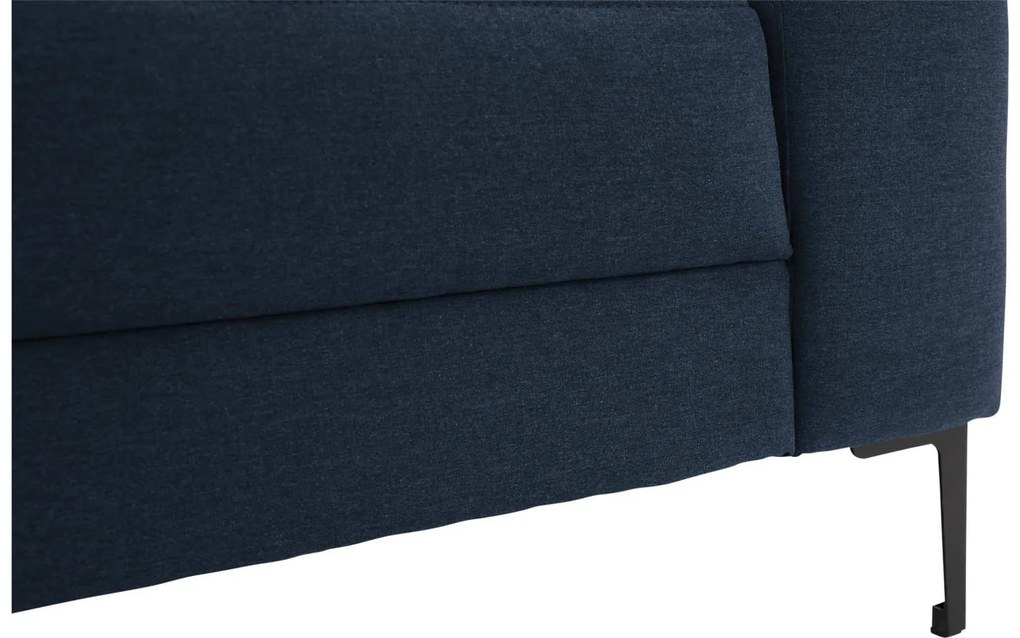 Goossens Bank Coco blauw, stof, 2-zits, stijlvol landelijk met ligelement links
