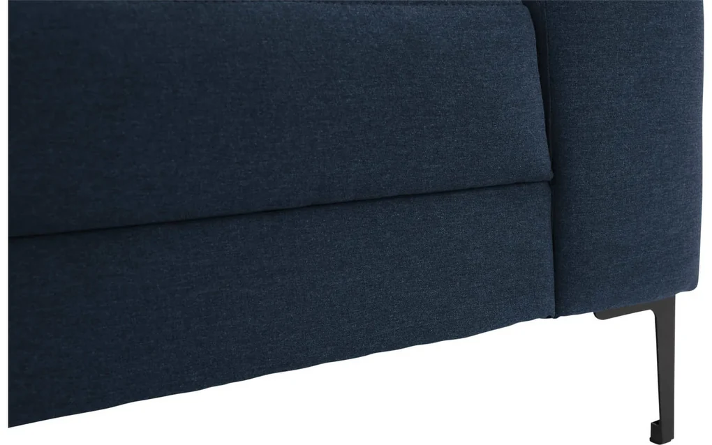 Goossens Bank Coco blauw, stof, 3-zits, stijlvol landelijk met ligelement links