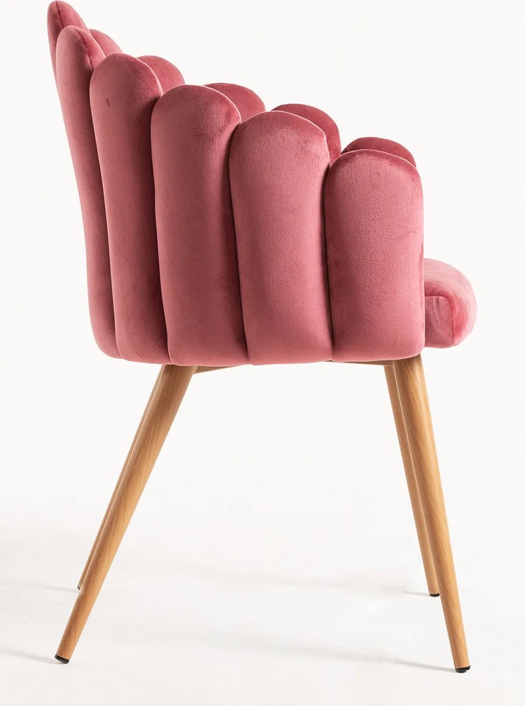 Set van 4 fluwelen fauteuils