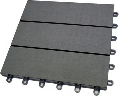 Terrastegel composiet 30 x 30 cm antraciet FSC (11 mm) clicksysteem (set van 4 stuks)