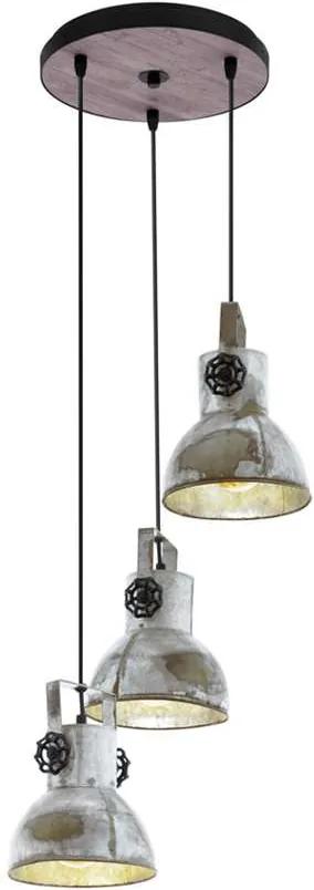 EGLO hanglamp Barnstaple 3-lichts - bruin/zwart/grijs - Leen Bakker