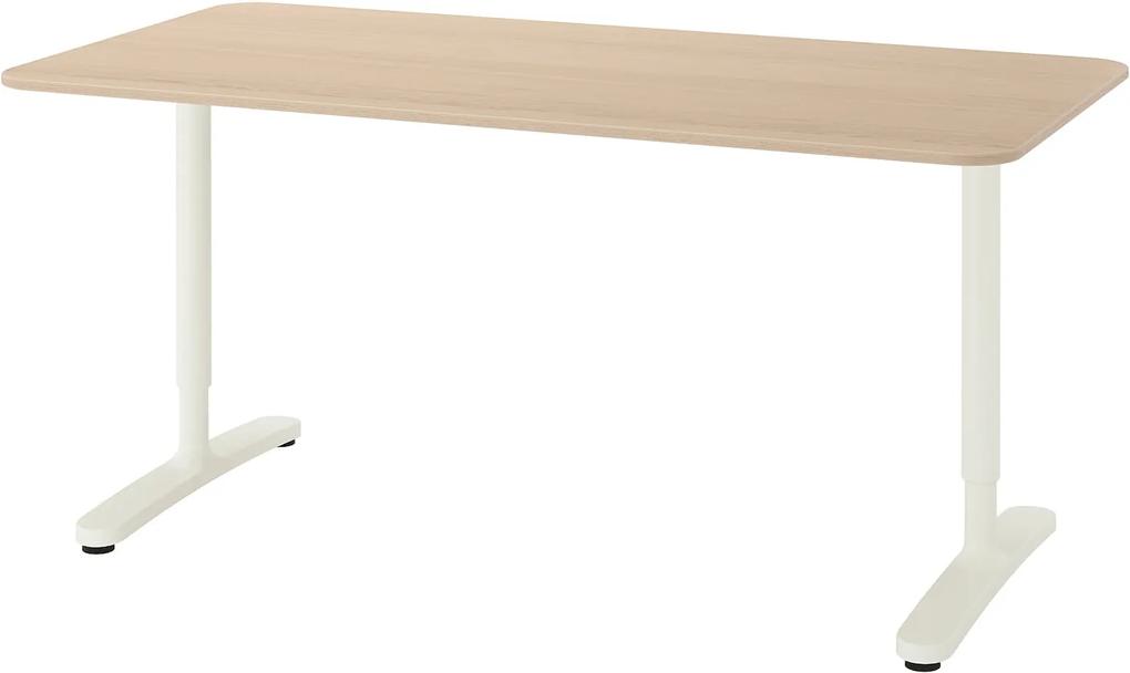 IKEA BEKANT Bureau 160x80 cm Wit gelazuurd eikenfineer/wit Wit gelazuurd eikenfineer/wit - lKEA