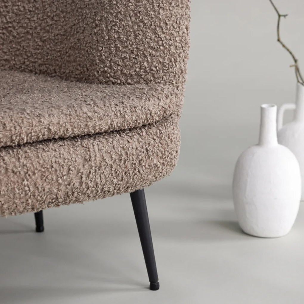 Bruine Teddy Fauteuil Zwarte Poten