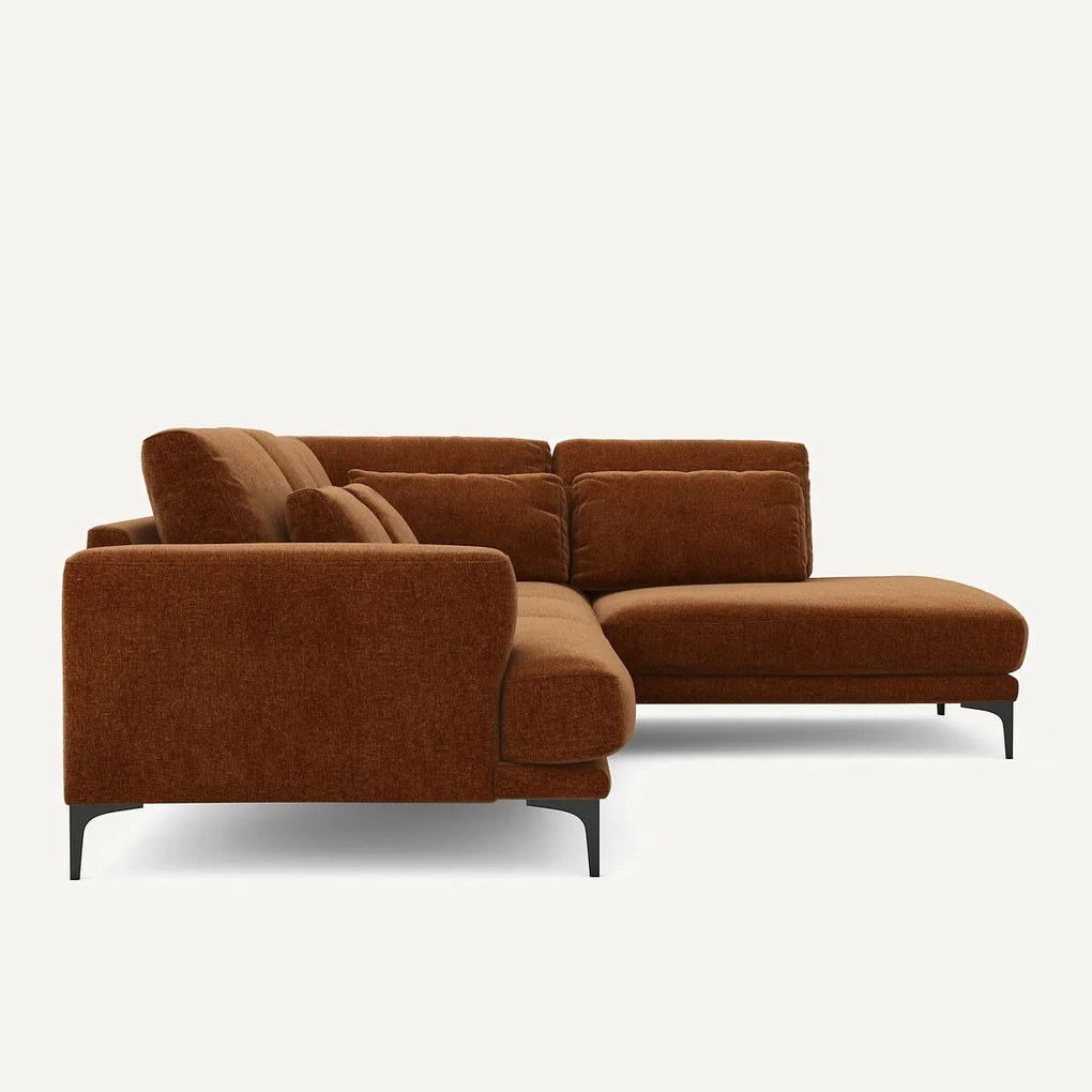 Hoekbank rechts in chenille fluweel, Marsile