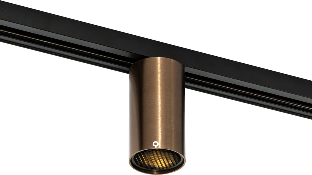 Moderne spot donker brons voor railsysteem 1-fase GU10 50mm - Iconic Ruby Honey