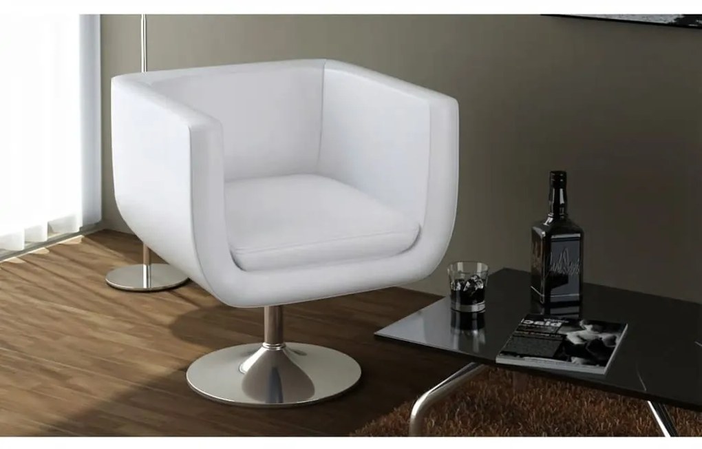 vidaXL Barstoelen 2 st kunstleer wit