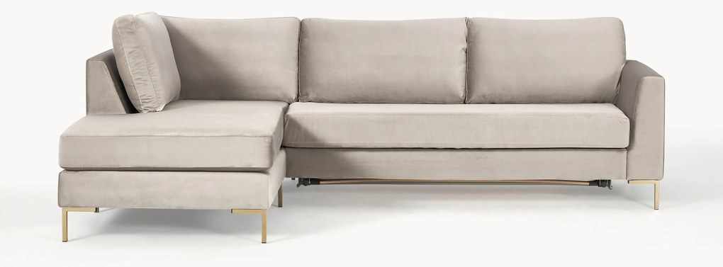 Fluwelen slaapbank Luna (3-zits) met matras