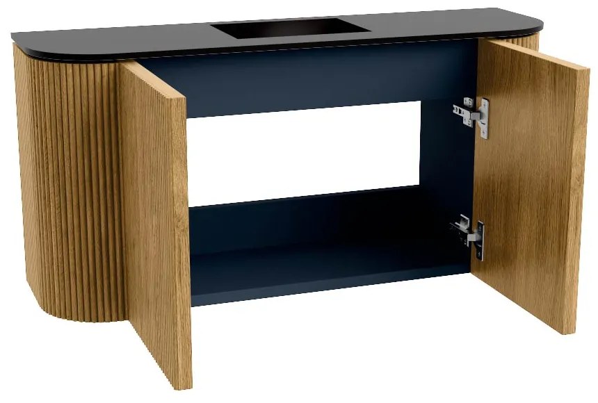 Mondiaz Joya 85cm toiletmeubel ronding links/rechts oak met wastafel faye midden 1 kraangat urban
