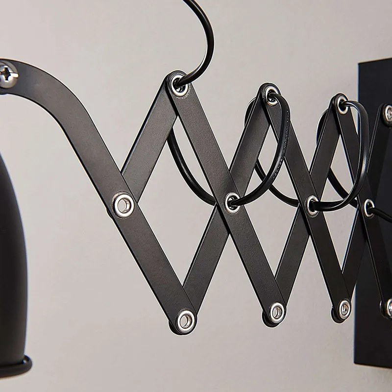 Merle wandlamp zwart harmonica