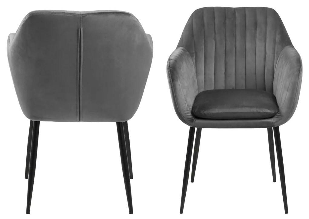 Eetkamerstoel Met Arm Grijs Velvet