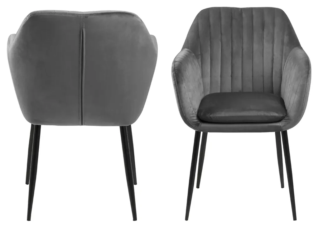 Eetkamerstoel Met Arm Grijs Velvet