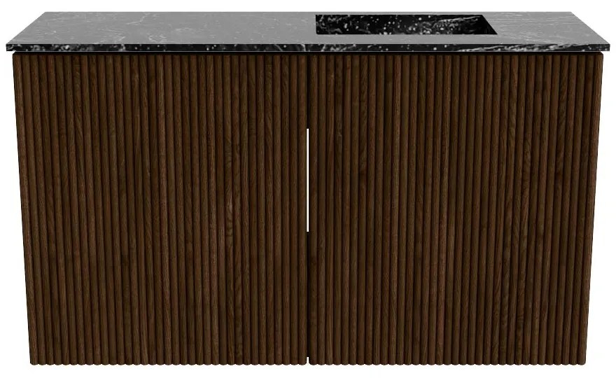 Mondiaz Joya DLux 70cm toiletmeubel walnut met wastafel faye rechts 1 kraangat lava